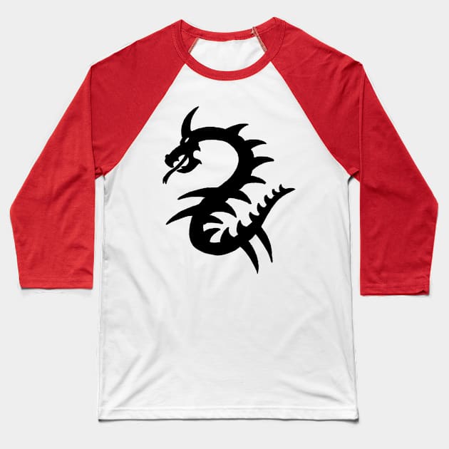 Serpentine Dragon Baseball T-Shirt by Loose Tangent Arts